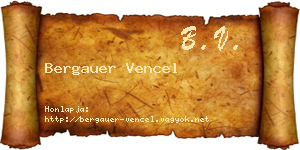 Bergauer Vencel névjegykártya